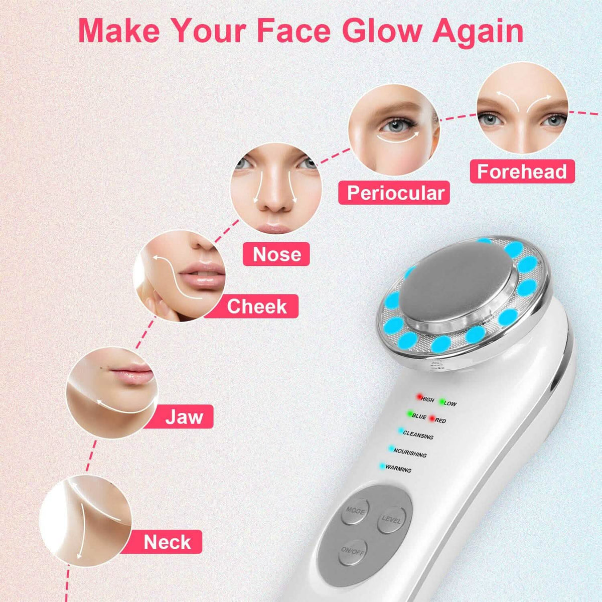 7-in-1 Facial Massager Ultrasonic High Frequency Face Lifting Machine - A-1 Thread Vault