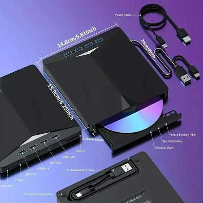 7-In-1 Portable External CD/DVD Drive - A-1 Thread Vault