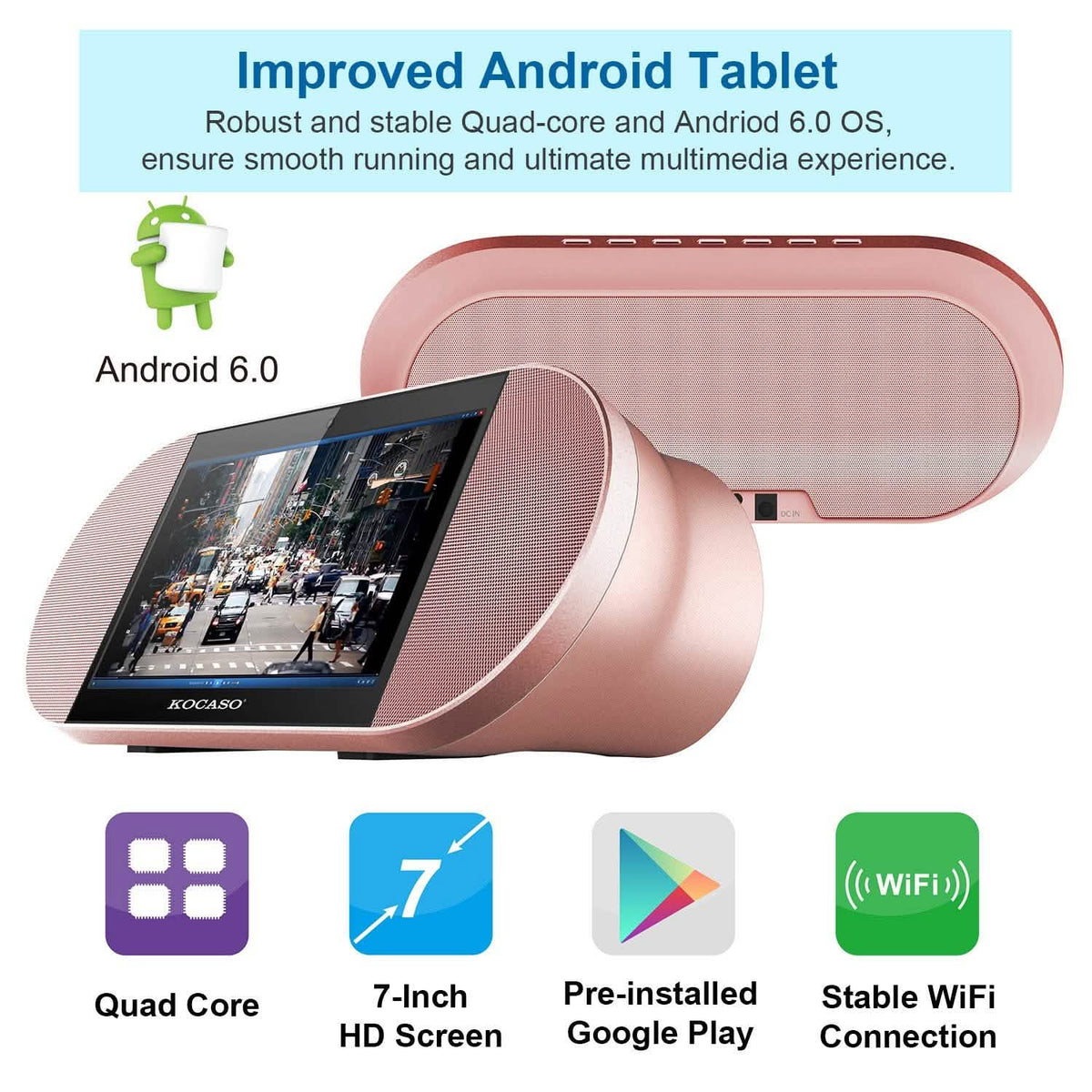 7-Inch Touch Screen Android Tablet PC with Wireless Speaker - A-1 Thread Vault
