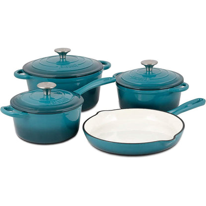 7-Piece: Basque Enameled Cast Iron Cookware Set - A-1 Thread Vault