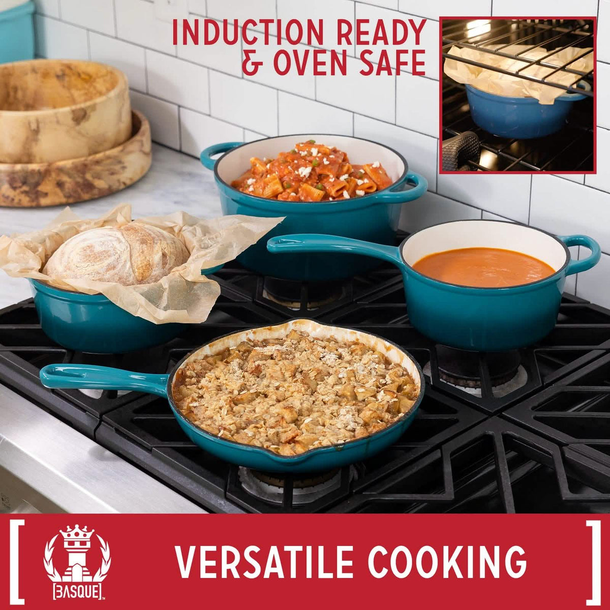 7-Piece Set: Basque Enameled Cast Iron Cookware Set - A-1 Thread Vault