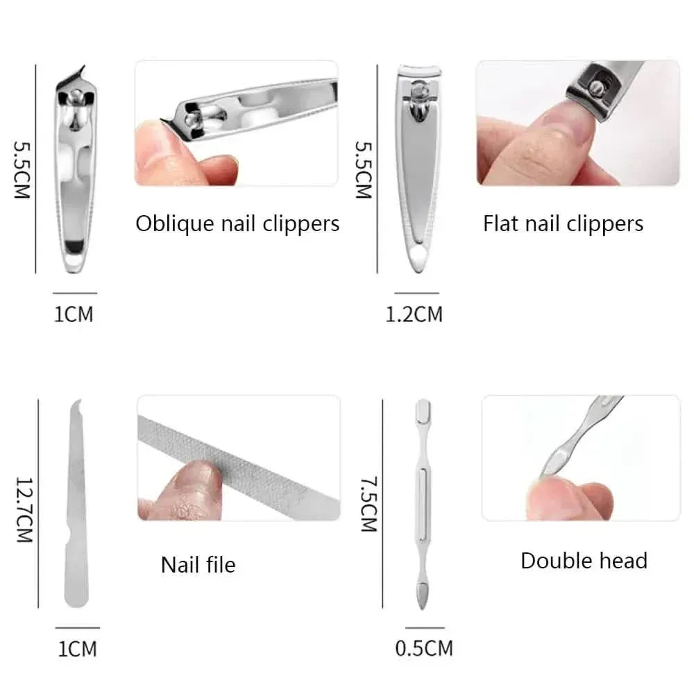 7-Piece Set: Stainless Steel Portable Nail Clipper Tool Set - A-1 Thread Vault