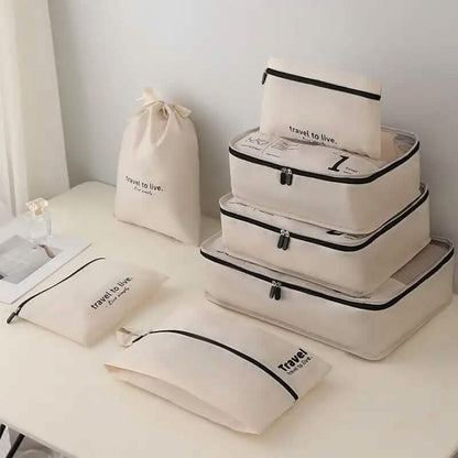 7-Piece: Travel Packaging Cube Bags - A-1 Thread Vault