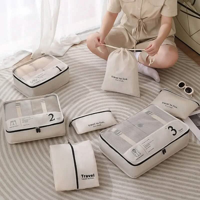 7-Piece: Travel Packaging Cube Bags - A-1 Thread Vault