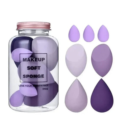 7-Pieces Set: Puff Teardrop Blender Foundation Sponge Set - A-1 Thread Vault