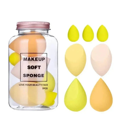7-Pieces Set: Puff Teardrop Blender Foundation Sponge Set - A-1 Thread Vault