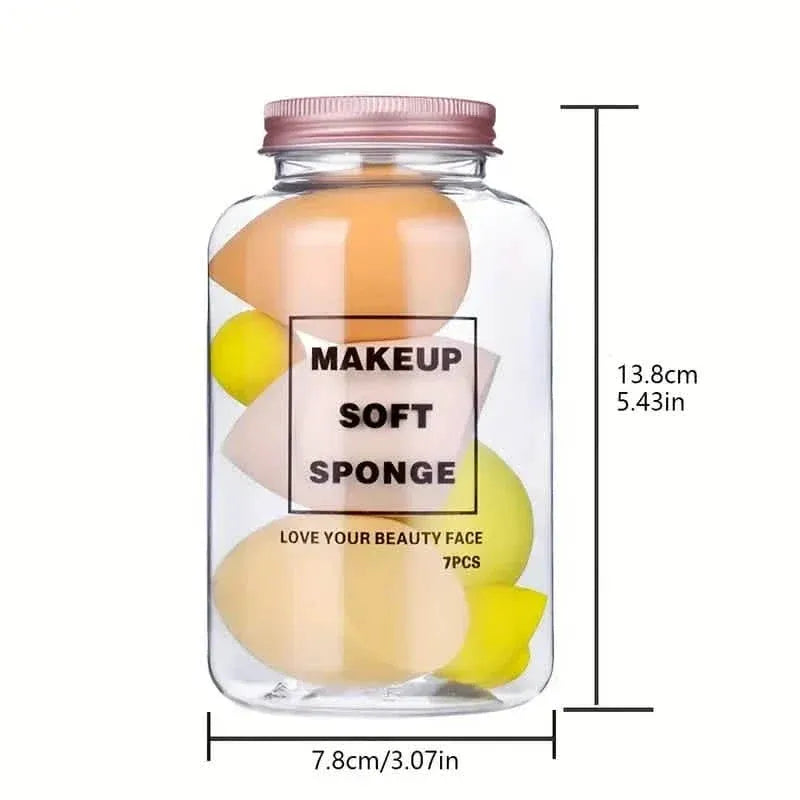 7-Pieces Set: Puff Teardrop Blender Foundation Sponge Set - A-1 Thread Vault