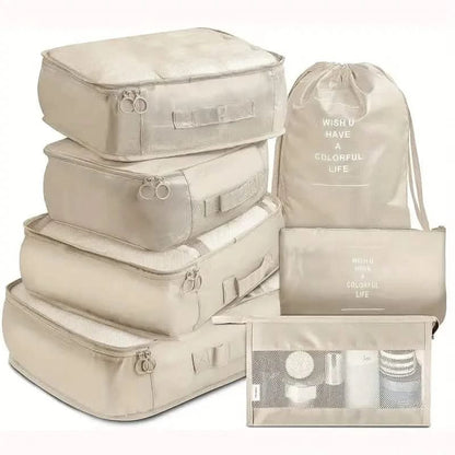 7-Pieces: Travel Luggage Packing Organizers Set - A-1 Thread Vault