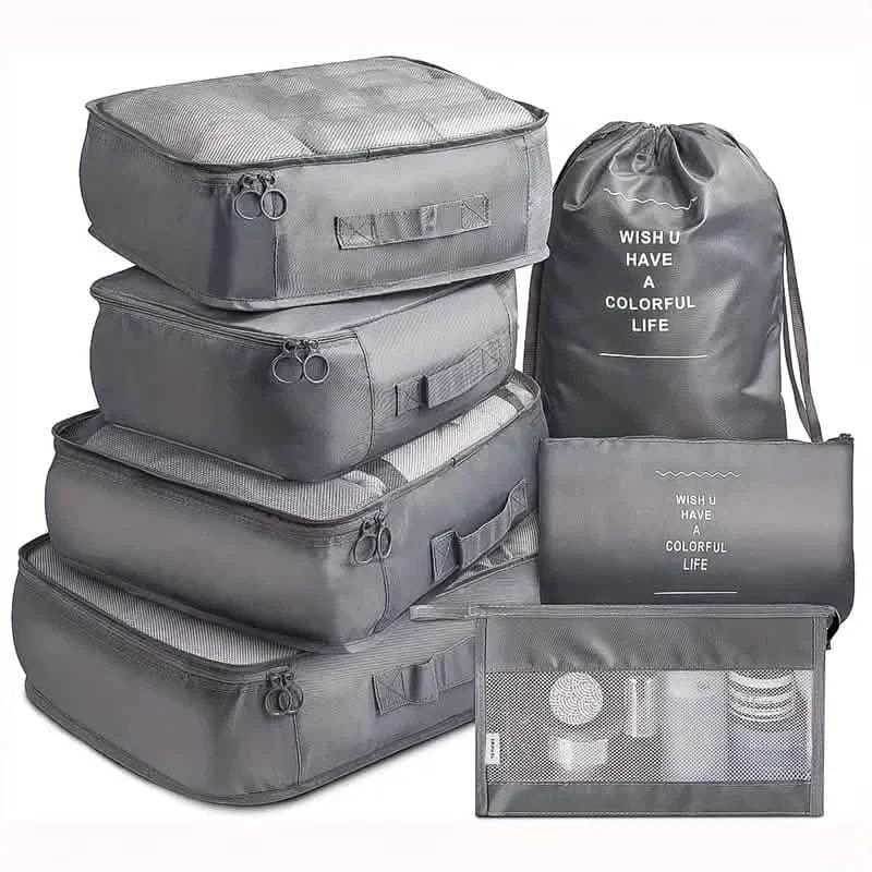 7-Pieces: Travel Luggage Packing Organizers Set - A-1 Thread Vault