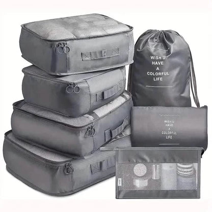 7-Pieces: Travel Luggage Packing Organizers Set - A-1 Thread Vault