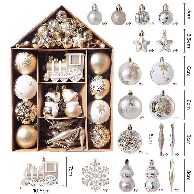 70-Pieces Set: Christmas Tree Decorations Christmas Ball - A-1 Thread Vault