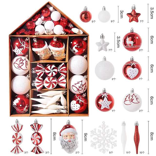 70-Pieces Set: Christmas Tree Decorations Christmas Ball - A-1 Thread Vault