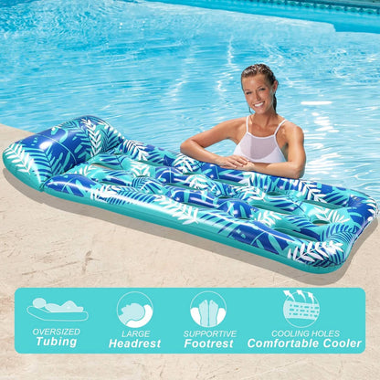 70" x 30" Inflatable Lounge Pool with Headrest - A-1 Thread Vault