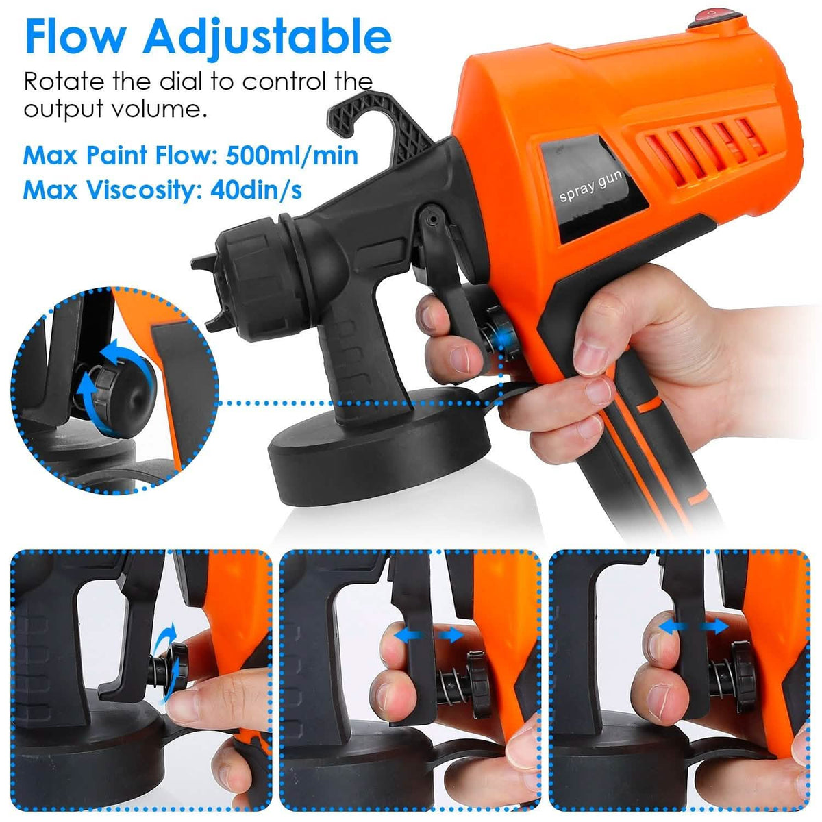 700W Electric Paint Sprayer Handheld HVLP Spray Painter - A-1 Thread Vault