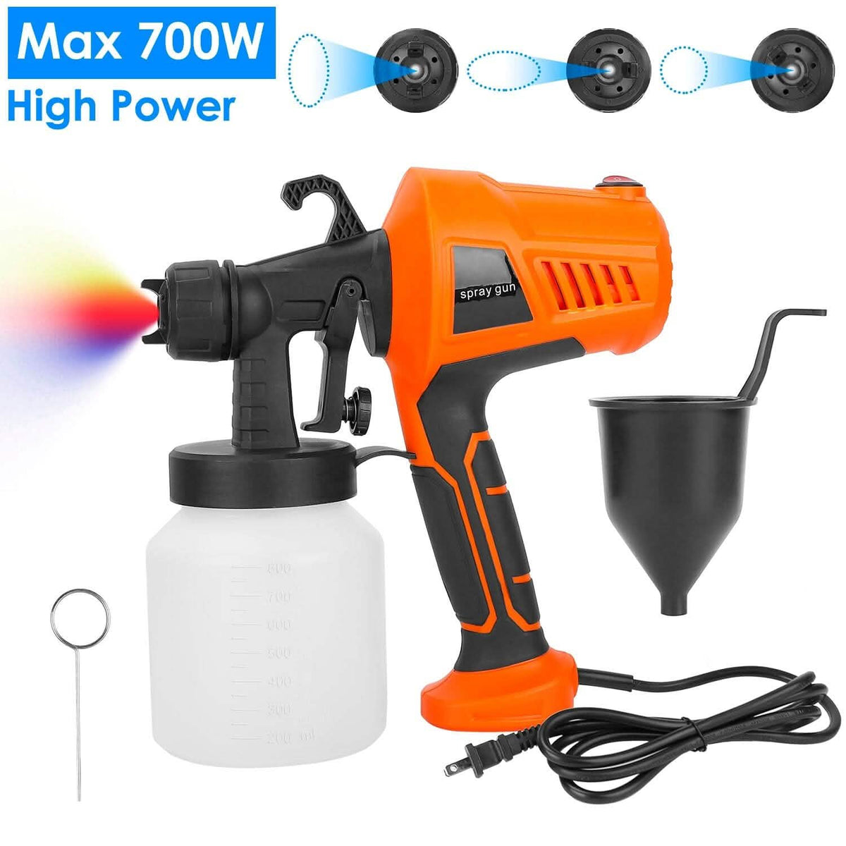 700W Electric Paint Sprayer Handheld with 3 Spray Patterns 800ml - A-1 Thread Vault