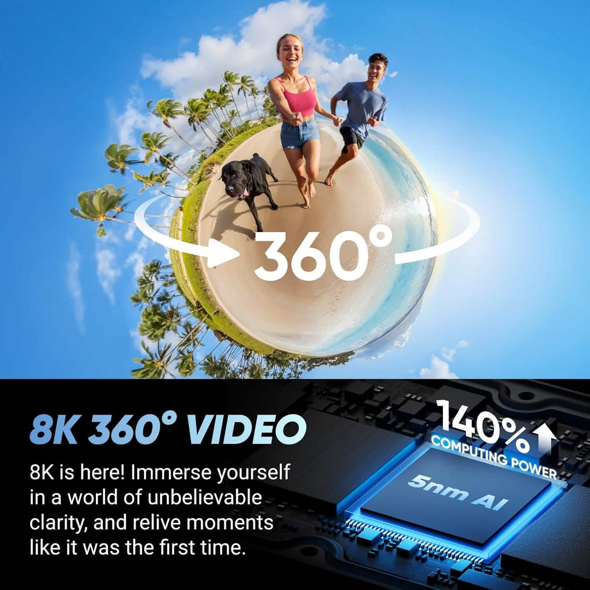 Insta360 X4 - Standard Bundle with Invisible Selfie Stick, 8K Waterproof 360 Action Camera, 4K Wide-Angle Video, Soft Pouch - Open Box - A-1 Thread Vault