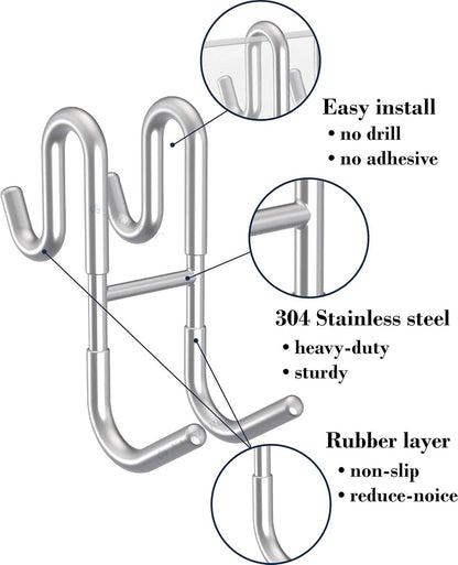 Rust-Resistant Door Mount Shower Hook – Strong Multifunctional Hanging Hook - A-1 Thread Vault