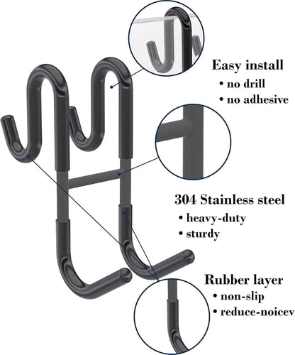 Rust-Resistant Door Mount Shower Hook – Strong Multifunctional Hanging Hook - A-1 Thread Vault