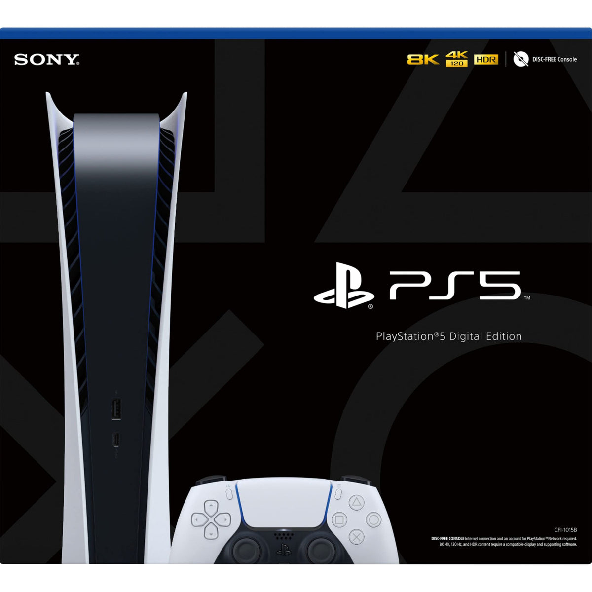 PS5 - Sony PlayStation 5 Digital Edition Gaming Console + Wireless Controller - 16GB GDDR6 RAM, 825GB SSD, 120Hz 8K Output, White (Used - Like New) - A-1 Thread Vault