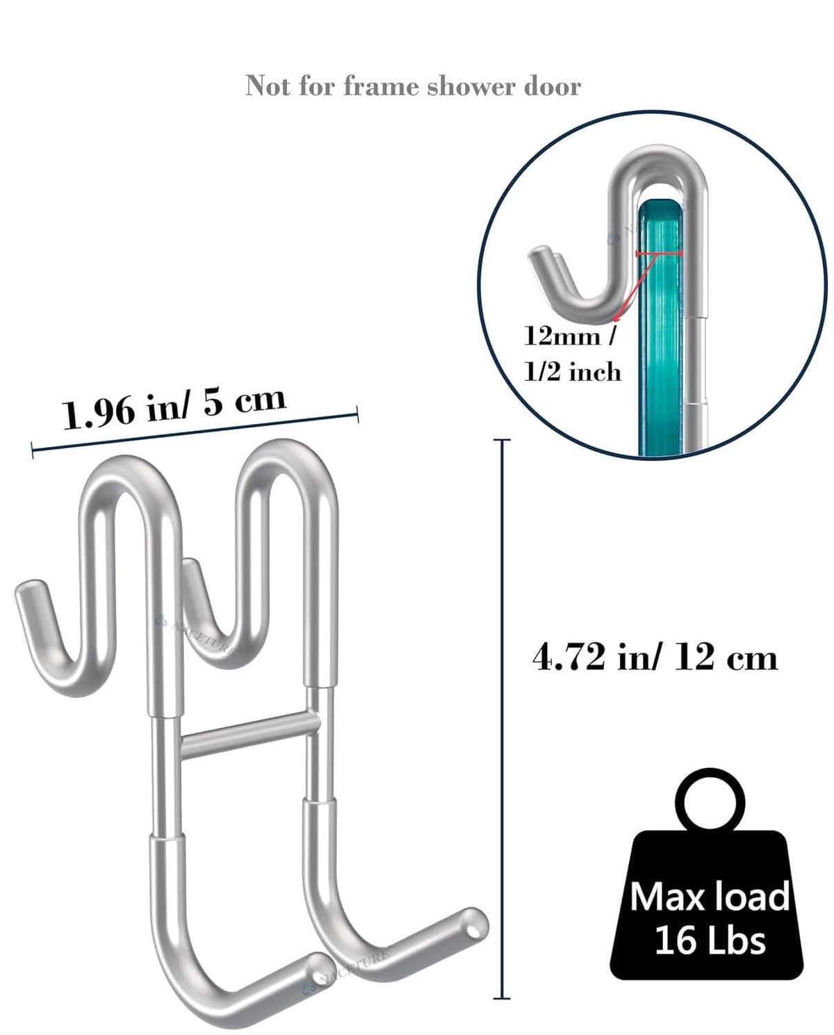 Rust-Resistant Door Mount Shower Hook – Strong Multifunctional Hanging Hook - A-1 Thread Vault