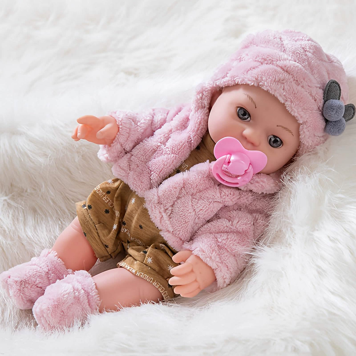 12" Pink Baby Doll – PVC Dress-Up Play Doll (Ages 3+) - A-1 Thread Vault