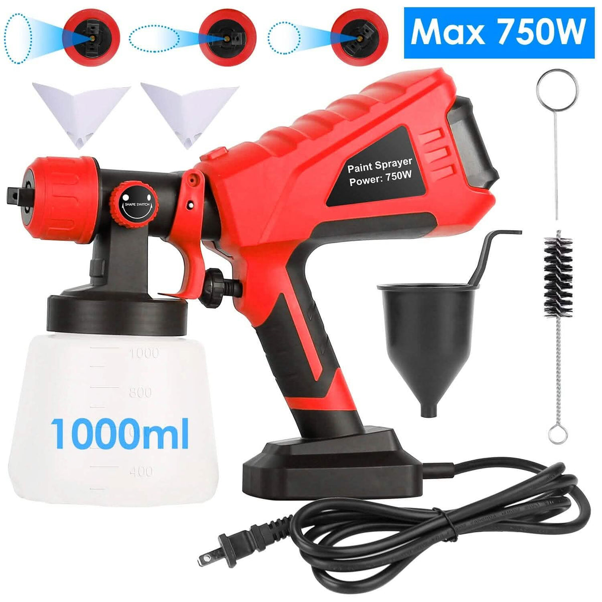 750W Electric Paint Sprayer Handheld with 3 Spray Patterns - A-1 Thread Vault