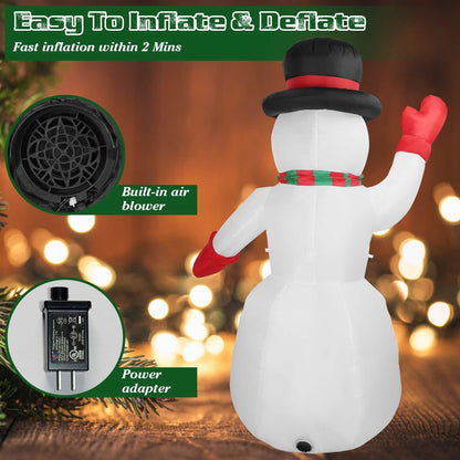 7.9ft Christmas Inflatable Giant Snowman Blow Up with LED Lights Hat Scarf - A-1 Thread Vault