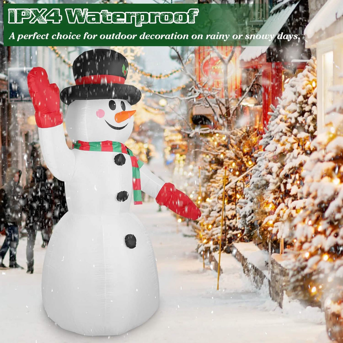 7.9ft Christmas Inflatable Giant Snowman Blow Up with LED Lights Hat Scarf - A-1 Thread Vault