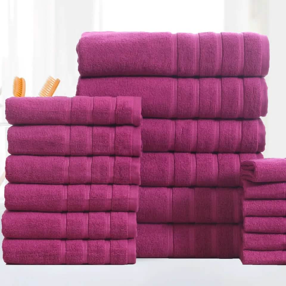18-Piece: Bibb Home Zero Twist Egyptian Cotton Towel Set - A-1 Thread Vault