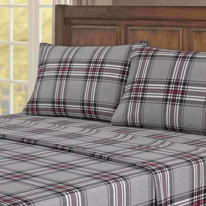 4-Piece: Kathy Ireland 100% Turkish Cotton Flannel Sheet Set - A-1 Thread Vault