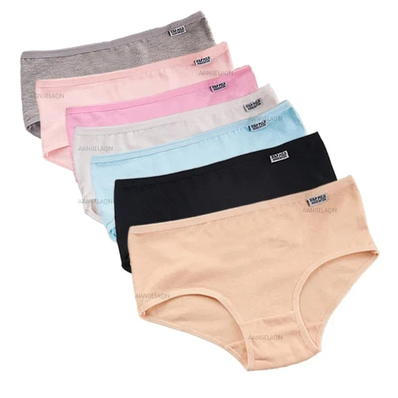 7Pcs/Lot Plus Size Underwear Women's Panties Cotton Girl Brief Sexy Lingeries Shorts Underpant Solid Panty Female Intimate M-4XL - A-1 Thread Vault