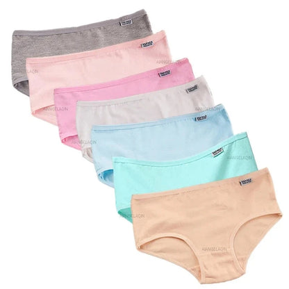 7Pcs/Lot Plus Size Underwear Women's Panties Cotton Girl Brief Sexy Lingeries Shorts Underpant Solid Panty Female Intimate M-4XL - A-1 Thread Vault