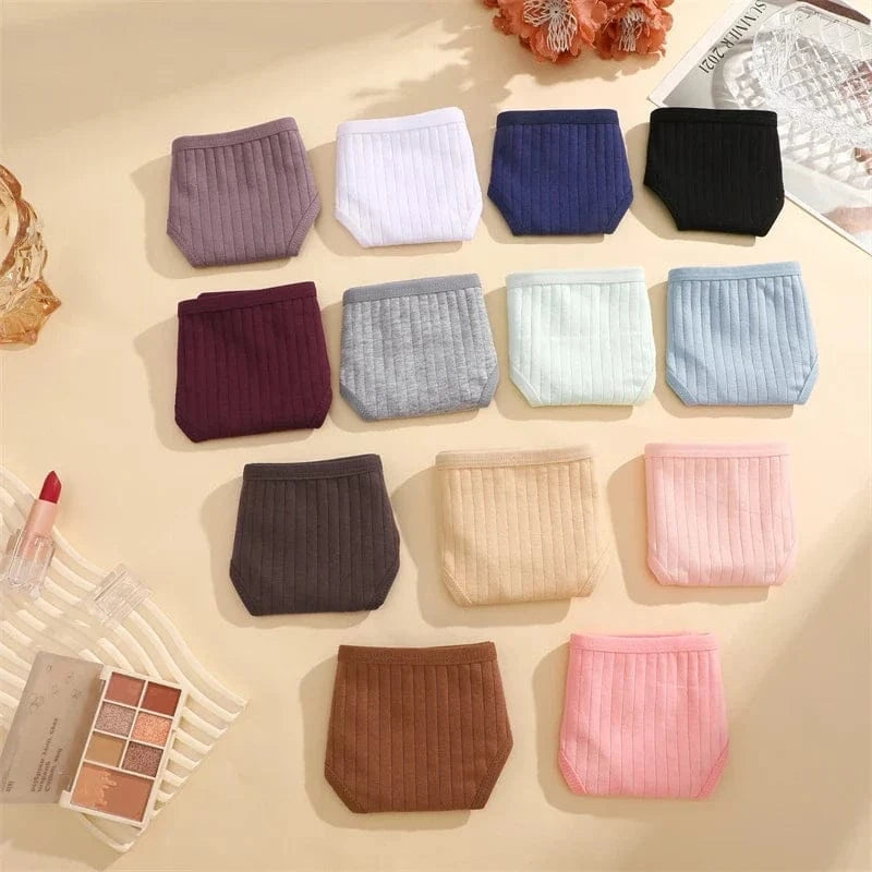 7PCS Women Cotton Striped Thongs Underwear Low Waist G-String Panties Sexy Breathable Solid Color T-Back Casual Bikini Lingerie - A-1 Thread Vault