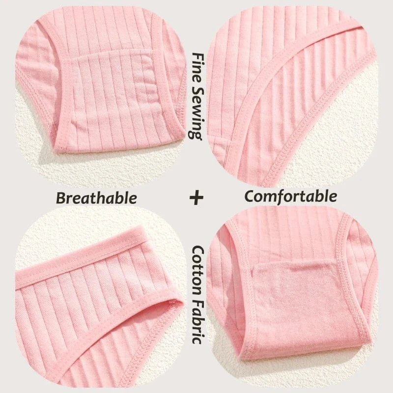 7PCS Women's Seamless Cotton Panties Ladies Low Rise Stripe Underwear Elastic Comfortable Cotton Briefs Breathable Sexy Lingerie - A-1 Thread Vault
