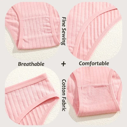 7PCS Women's Seamless Cotton Panties Ladies Low Rise Stripe Underwear Elastic Comfortable Cotton Briefs Breathable Sexy Lingerie - A-1 Thread Vault