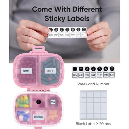 8 Compartments Travel Pill Organizer - A-1 Thread Vault