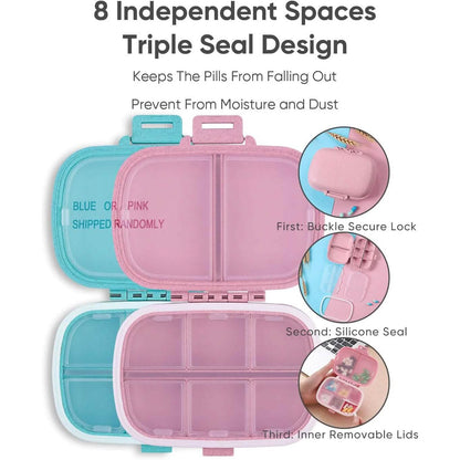 8 Compartments Travel Pill Organizer - A-1 Thread Vault