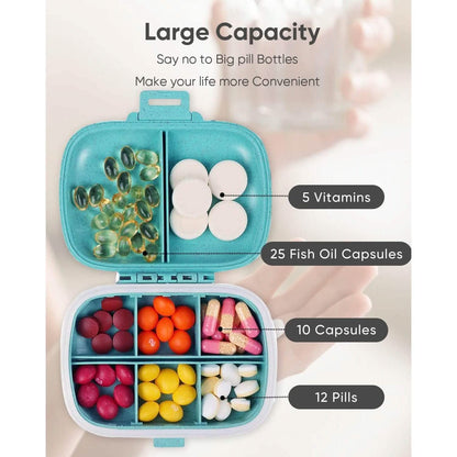 8 Compartments Travel Pill Organizer - A-1 Thread Vault