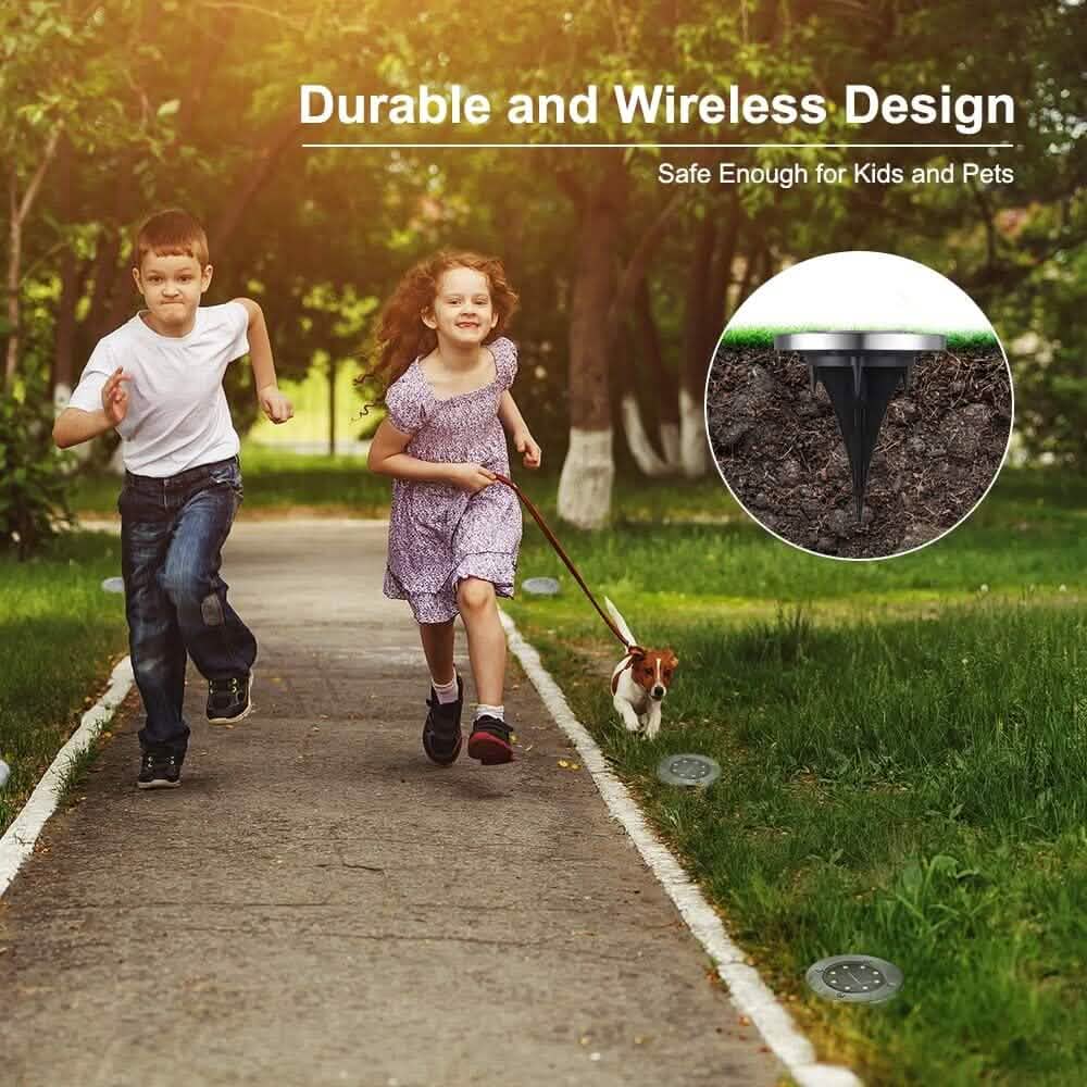 8-Pack: 8 LED Solar Disk Lights Waterproof Garden In-ground Pathway Lights - A-1 Thread Vault