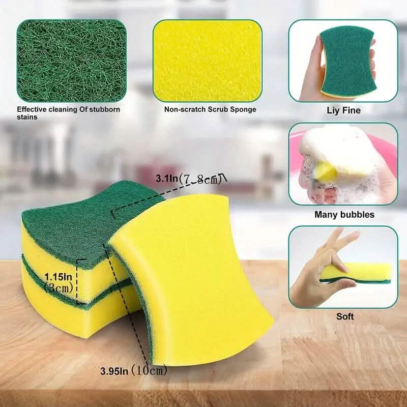 8-Pack: Double-Sided Multifunctional Cleaning Sponge - A-1 Thread Vault