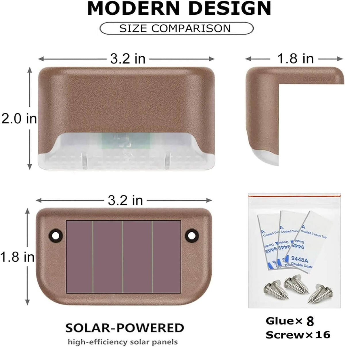 8-Pack: Solar LED Deck & Step Lights - A-1 Thread Vault