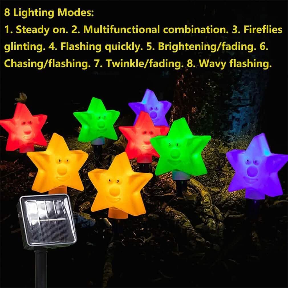 8-Pack: Solar Powered Star Lights 8 Modes Landscape Pathway Stake Lights - A-1 Thread Vault