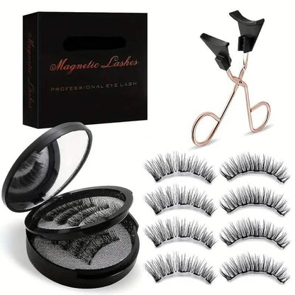 8-Pairs: Reusable Magnetic Dual 3D False Eyelashes Kit - A-1 Thread Vault
