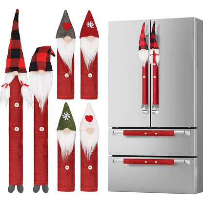 8-Piece: Gnome Christmas Refrigerator Handle Covers Set - A-1 Thread Vault