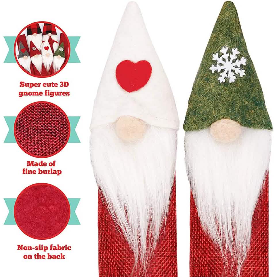 8-Piece: Gnome Christmas Refrigerator Handle Covers Set - A-1 Thread Vault