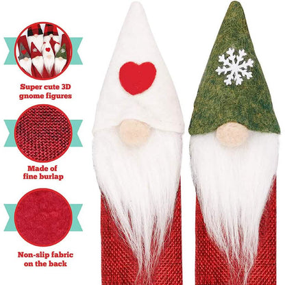 8-Piece: Gnome Christmas Refrigerator Handle Covers Set - A-1 Thread Vault