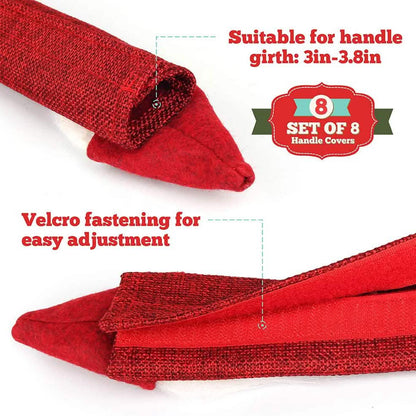 8-Piece: Gnome Christmas Refrigerator Handle Covers Set - A-1 Thread Vault