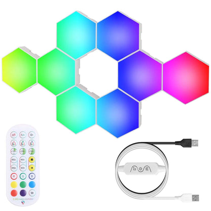 8-Piece: Hexagon Light Panels RGBW Colorful Splicing Wall Lamps - A-1 Thread Vault