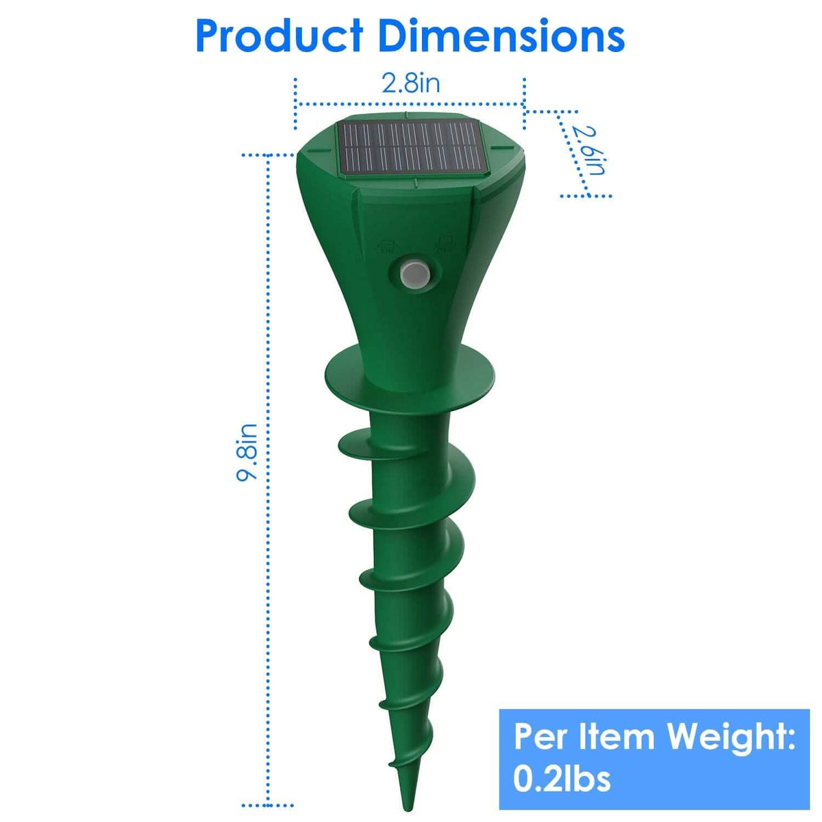 8-Pieces: Solar Powered Repellent Waterproof Solar Vibration Stake - A-1 Thread Vault
