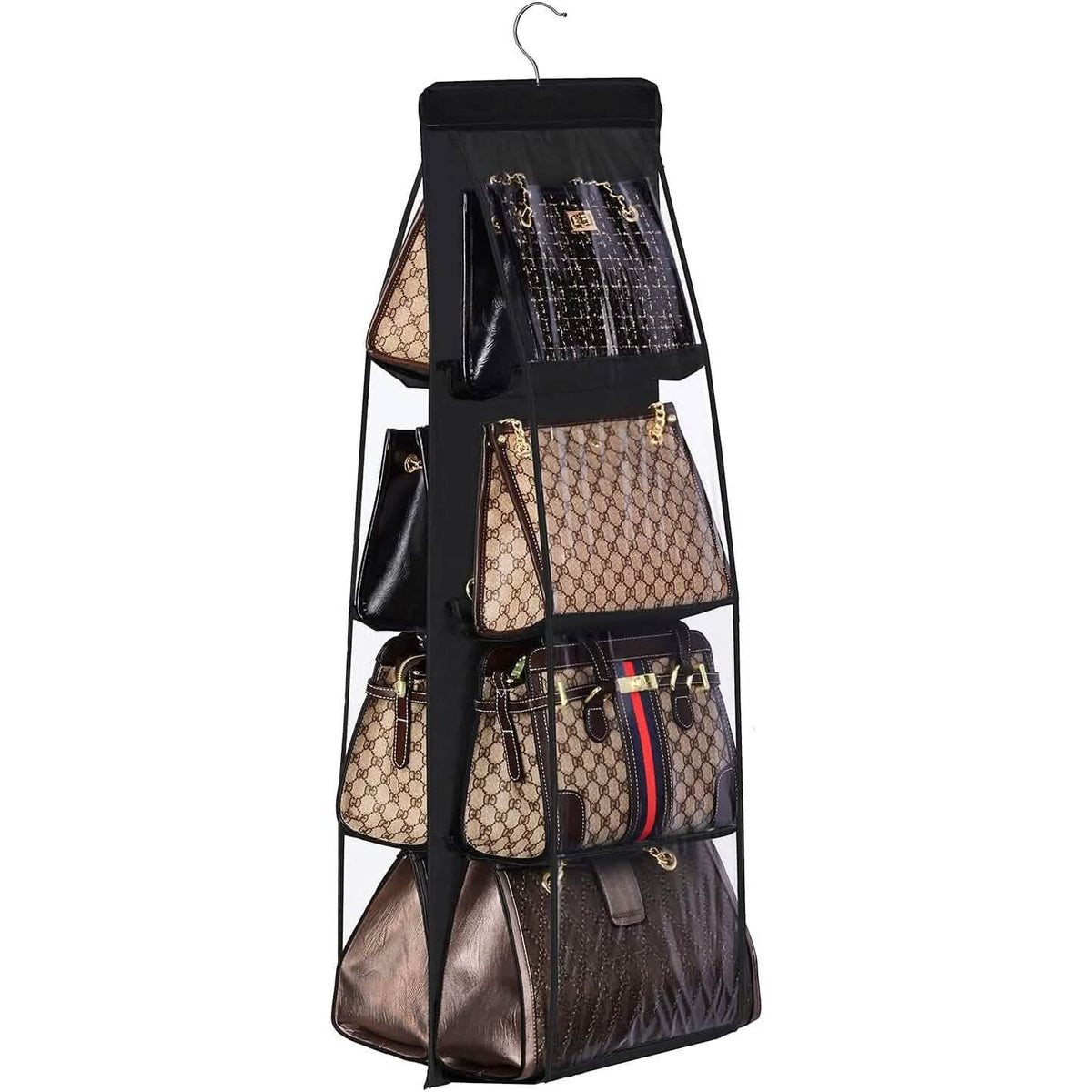 8 Pocket Hanging Purse Organizer Handbag Storage Hanger - A-1 Thread Vault